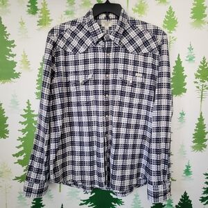 Lucky Brand Western Style Snap Button-Up Shirt.